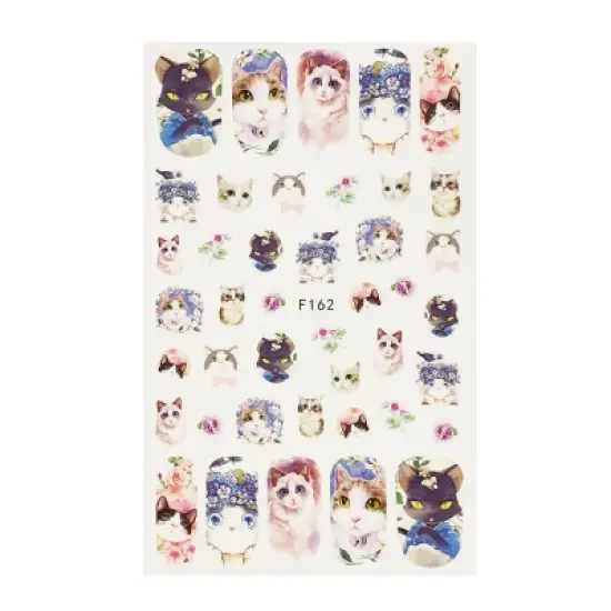 Wrapables 3 Sheets Love for Cats Nail Art Kitty Cat Nail Stickers image {4}
