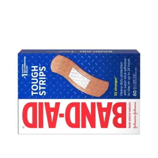 Band-Aid Tough Strips Heavy Duty Super Stick Adhesive Bandages - 60ct image {1}