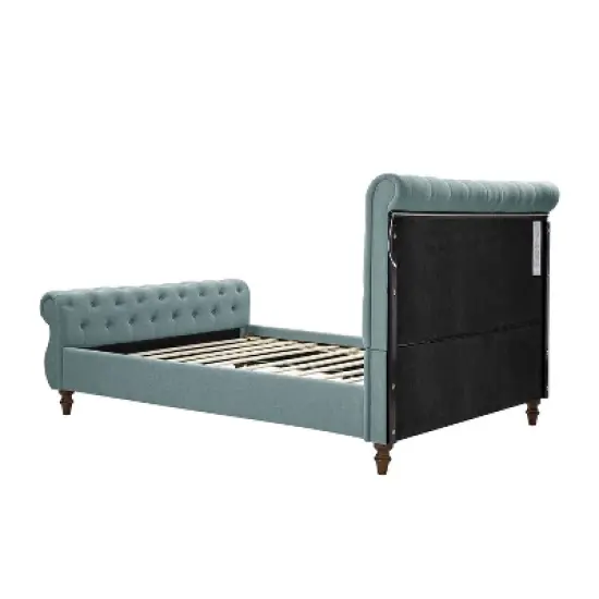 Deirdre Upholstered High-end beds  Lighted Sleigh Platform Bed with Headboard and Footboard | ARTFUL LIVING DESIGN image {8}