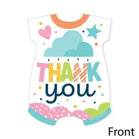 Big Dot of Happiness Colorful Baby Shower - Shaped Thank You Cards - Gender Neutral Party Thank You Note Cards with Envelopes - Set of 12 image {2}