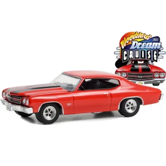 1969 Chevrolet Chevelle SS Red with Black Stripes "Woodward Dream Cruise" Series 1 1/64 Diecast Model Car by Greenlight image {2}