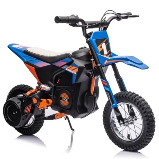 Kids Ride On Electric Motorcycle,250W Motor 13.6MPH Fast Speed Dirt Bike, Off-Road Bike,Twist Grip Throttle, Air-Filled Tires,for Teens image {7}