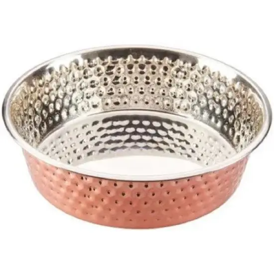 ETHICAL/SPOT Honeycomb Hammered Non Skid Stainless Steel Dish Copper Bowl - 3qt image {2}