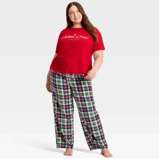 Women's "Cabin Crew" Short Sleeve Holiday Matching Family Pajama Shirt - Wondershop&trade; Red image {2}