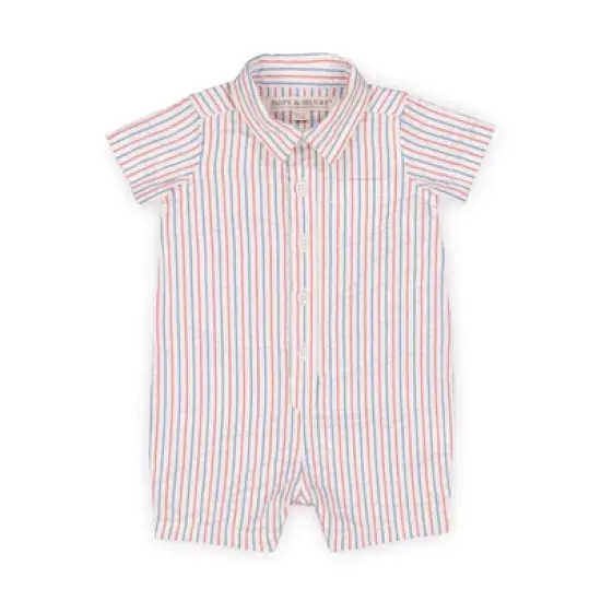 Hope & Henry Baby Seersucker Button Front Romper image {4}