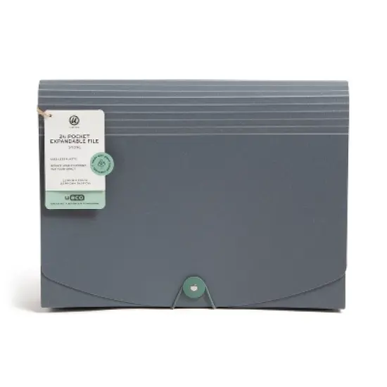 U Brands U Eco 24 Pocket Poly Expandable File Stone image {3}