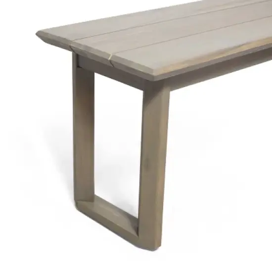 Nibley Outdoor Acacia Wood Dining Bench Gray - Christopher Knight Home image {1}
