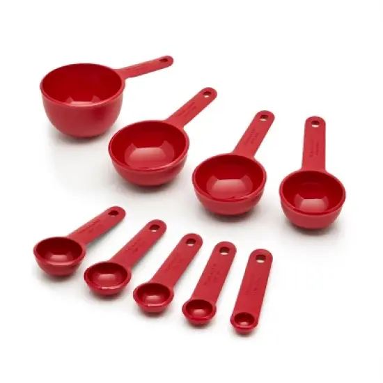 KitchenAid Measuring Set Red: 9-Piece Dishwasher-Safe Cups & Spoons, Polypropylene, Lifetime Warranty image {3}