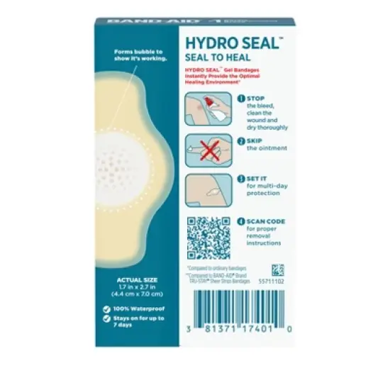 Band-Aid Brand Hydro Seal Large All Purpose Adhesive Bandages- 6ct image {5}