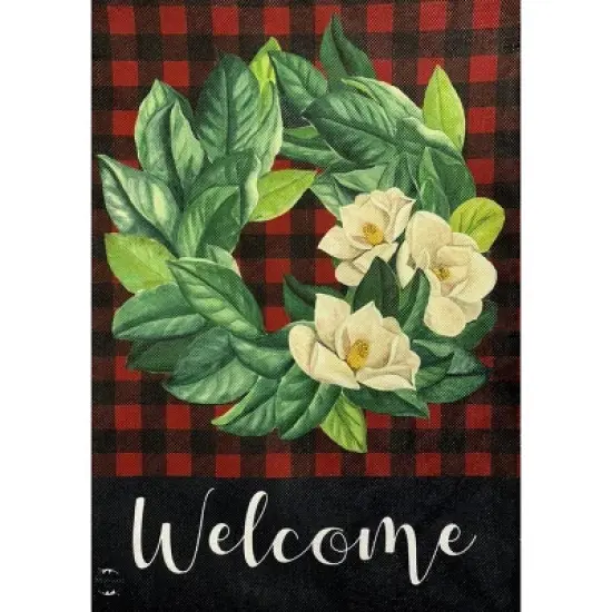 Briarwood Lane Garden Flag 18x12.5 For Outdoor Red Magnnolia Wreath Burlap Winter Garden Flag Flag For Winter Garden Flag Flags For Outside image {4}