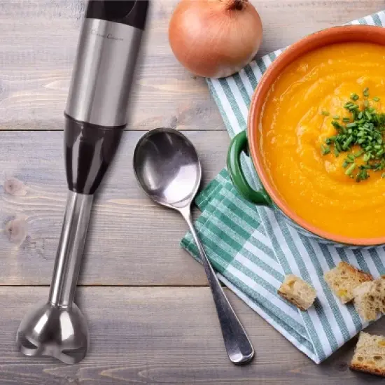 6-Speed Immersion Blender - 4-in-1 Hand Mixer with Whisk, Food Processor Cup, and 32oz Beaker for Soup, Smoothies, and More by Classic Cuisine (Black) image {5}