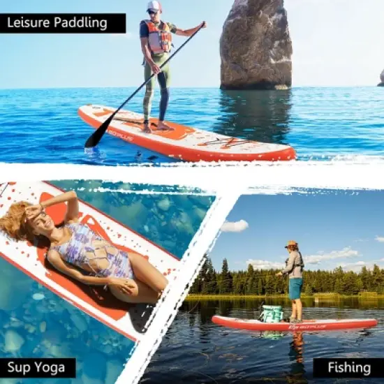 Costway 10'5''/11' Inflatable Stand Up Paddle Board with Backpack Aluminum Paddle Pump image {4}