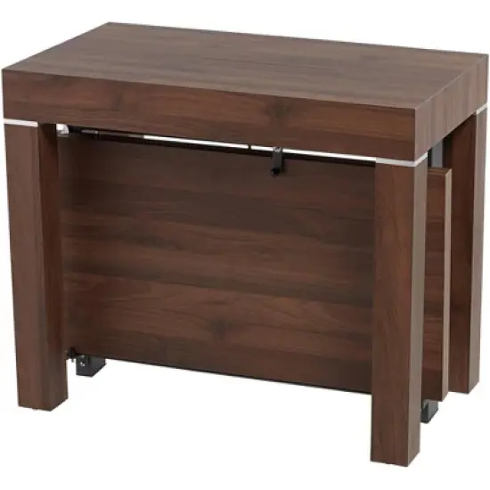 55 Downing Street Modern Distressed Walnut Wood Rectangular Dining Table 59 1/4" x 35 1/2" Brown 2-Leaf Extension for Spaces Living Room Dining Room image {6}