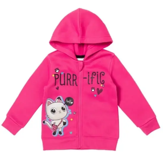Gabby's Dollhouse Gabby Pandy Paws Girls Zip Up Fleece Hoodie T-Shirt and Leggings 3 Piece Outfit Set Toddler to Big Kid  image {4}