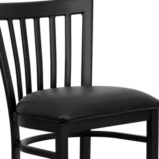 Flash Furniture Black School House Back Metal Restaurant Barstool image {4}
