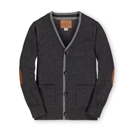 Hope & Henry Boys' Tipped Cardigan with Elbow Patches, Infant image {4}