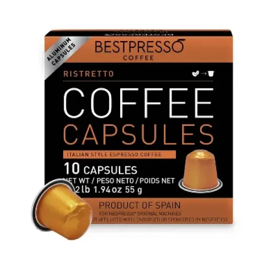 Bestpresso Coffee for Nespresso Original Machine 120 pods Genuine Espresso Ristretto Blend(High Intensity), Pods Compatible with Nespresso Original image {1}