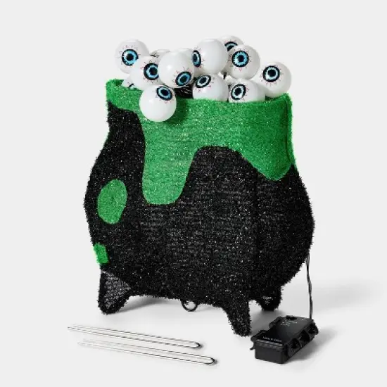 13" Witch Cauldron with Eye Balls Halloween Novelty Sculpture Light - Hyde & EEK! Boutique&trade; image {2}
