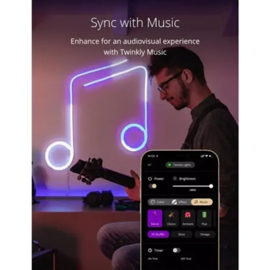 Twinkly Flex 7ft, LED Tube Multi Color, RGB LED Strip Flexible, Compatible with Alexa & Google, 16 M+ Colors, USB C Power, App Mapping, White Wire image {5}