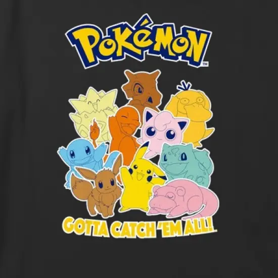 Girl's Pokemon Colorful Gotta Catch 'Em All Group Crop Top T-Shirt image {1}