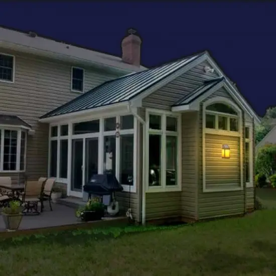 Solar LED Outdoor Wall Lantern with Flame - Techko Maid image {8}