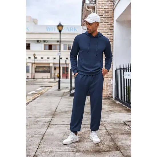COOFANDY Men's Tracksuit 2 Piece Hoodie Athletic Sweatsuits Casual Jogging Suit Sets image {3}