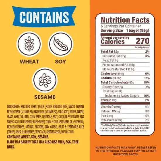 Thomas' Blueberry Bagels - 20oz/6ct image {3}