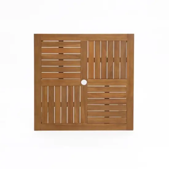 LuxenHome Outdoor Acacia Wood 37-Inch Counter Height 4-Person Dining Table Brown image {5}