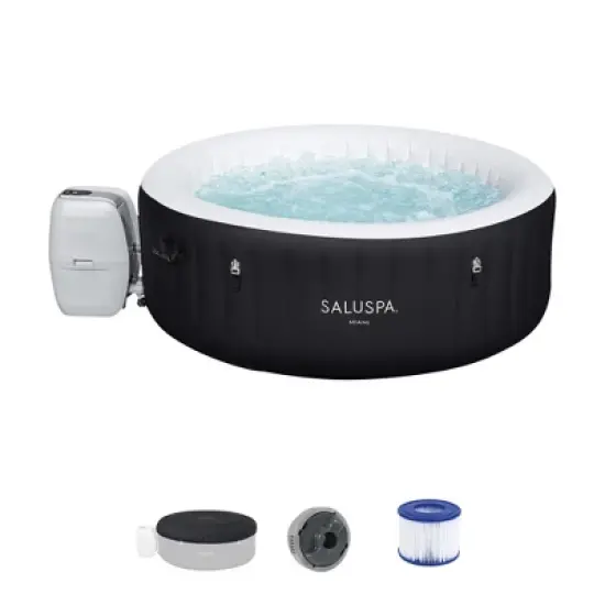 Bestway Miami SaluSpa Inflatable Round Outdoor Hot Tub with 140 Soothing AirJets, Filter Cartridges, Pump, and Insulated Cover image {6}