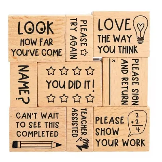 Pippi Post 9pc Teacher Stamp Set, Teacher Supplies image {1}