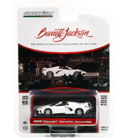 2020 Chevrolet Corvette C8 Stingray Convertible Arctic White with Black Stripes (Lot #1275) 1/64 Diecast Model Car by Greenlight image {2}