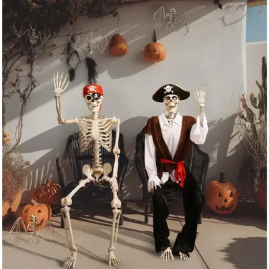 Yescom 4Pcs Bat Skeleton Halloween Decor Plastic Hangable Indoor Outdoor Haunted House Party 2025 image {5}