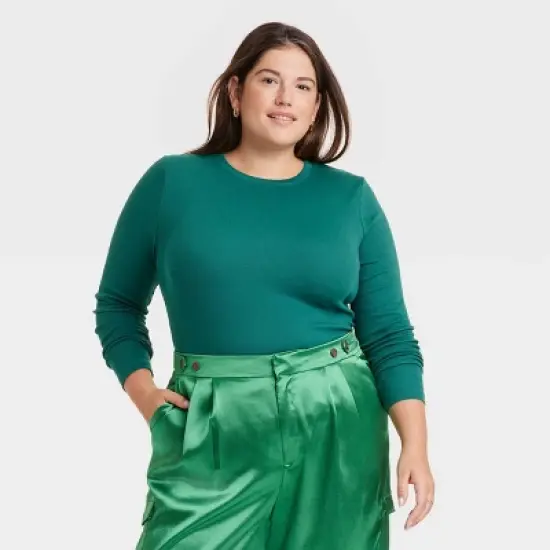 Women's Long Sleeve Slim Fit Crewneck T-Shirt - A New Day&trade; image {13}