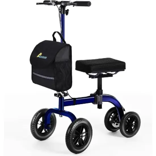 Lycvki Adjustable All Terrain Knee Rollator Walker for Broken Leg Ankle Injuries with 10" Big Wheels, Dual Brakes image {9}