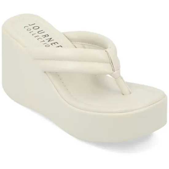 Journee Collection Womens Shareene Tru Comfort Foam Slip On Platform Wedge Sandals image {9}