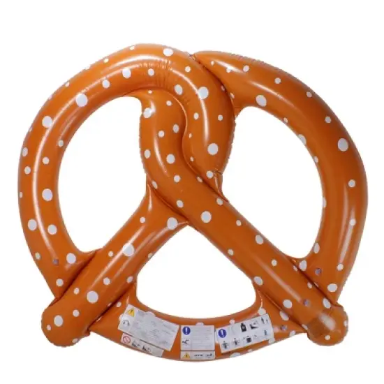 Swimline 60" Inflatable Giant Pretzel 3-Person Swimming Pool Float - Brown/White image {5}
