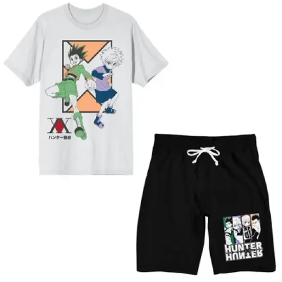 Hunter X Hunter Gon Freecss And Killua Men's Short Sleeve Shirt & Sleep Shorts Set image {5}