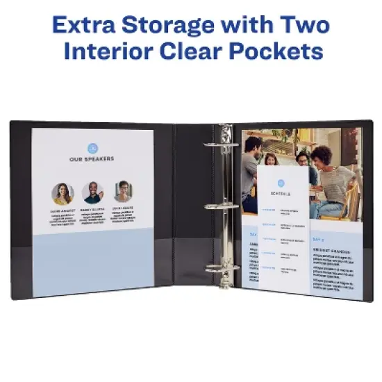 Avery Economy Showcase View 3 Ring Binder, 2 Inch Slant Rings, 1 White Binder (19701) image {4}