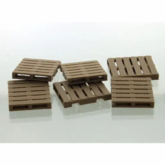 3D to Scale 1/50 Set of 6 3D Printed Brown Plastic Freight Pallets 50-242-WD image {1}