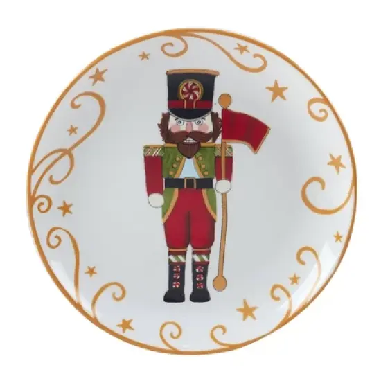 Certified International 9" Earthenware Holiday Magic Nutcracker Dessert Plates: Christmas Dinnerware, Service for 4 image {3}