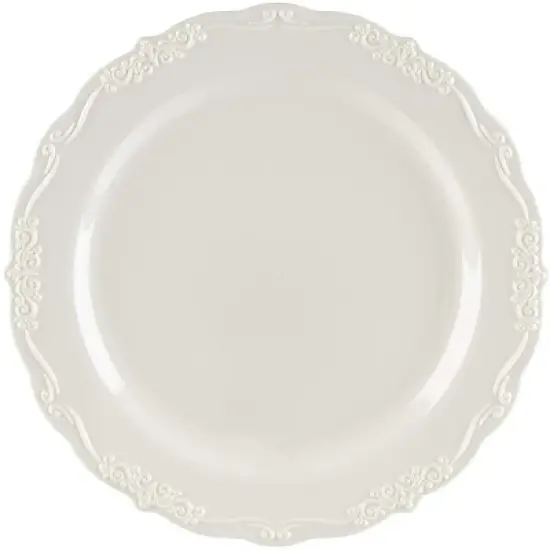 Juvale 25 Pack Vintage-Style Disposable Plastic Party Plates Appetizer Dessert Plates 7.5", Dinnerware Place Setting image {7}