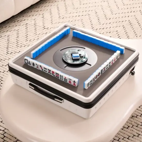 Racxily Portable Automatic Mahjong Machine w/ 144 Magnetic Tiles &ndash; Foldable Design for Easy Storage, Auto Shuffling, Indoor & Outdoor Use image {7}