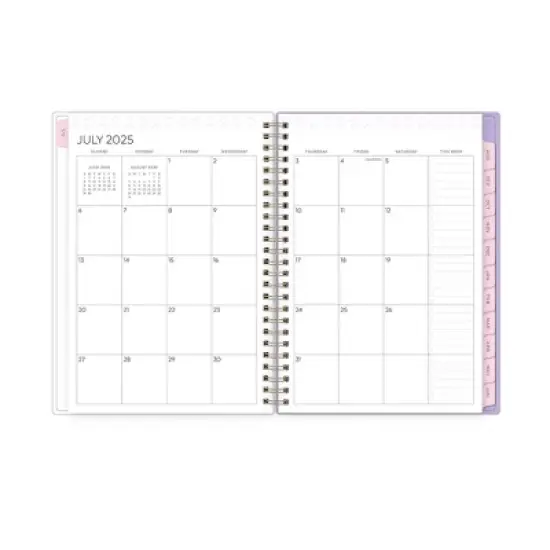 Blue Sky 2025-2026 Yao Cheng Weekly/Monthly Wirebound Planner Notes 5.875x8.625 Printed Hydrangeas Lavender image {5}