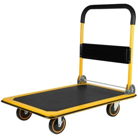 Platform Truck Dolly Large Foldable Moving Cart for Easy Mobile Storage, 360 Degree Swivel Wheels 660 lbs Weight Capacity image {6}
