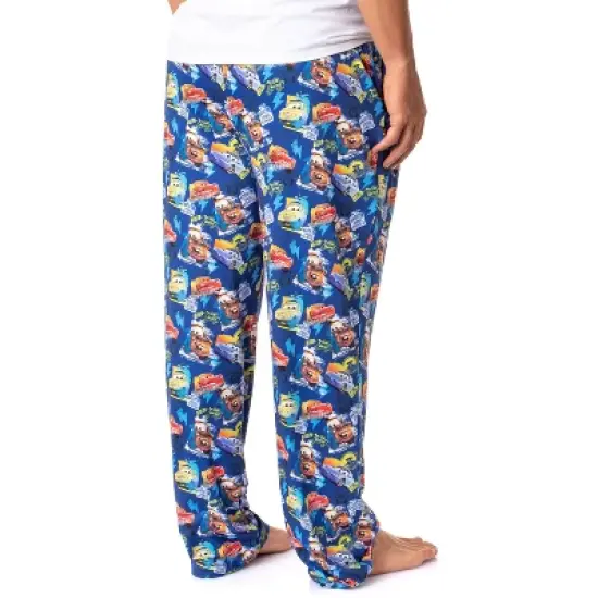 Disney Mens' Cars Movie Film Icons Characters Sleep Pajama Pants Blue image {3}