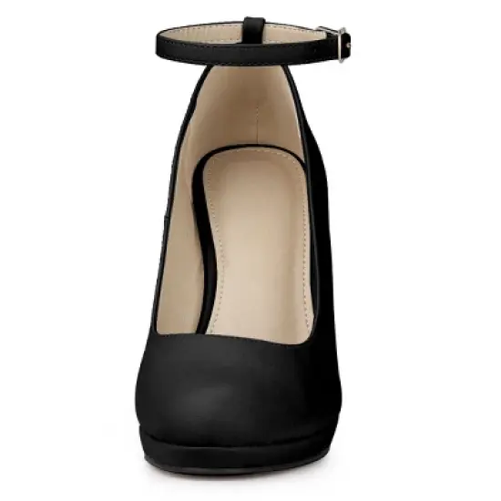 Perphy Mary Jane Platform Ankle Strap Stiletto Heel Pumps for Women image {1}