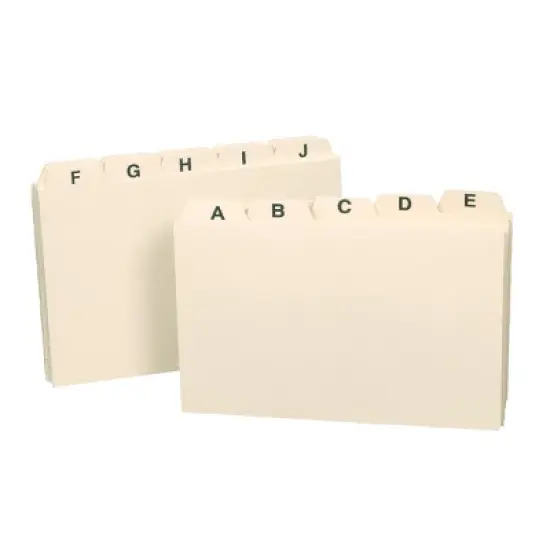 Smead Card Guide, Plain 1/5-Cut Tab (A-Z), 3"H x 5"W, Manila, 25 per Set (55076) image {1}