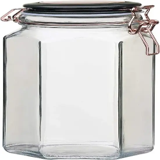 Amici Home Adler Collection Food Safe Hermetic Preserving Glass Canister With Lid & Clippers image {5}