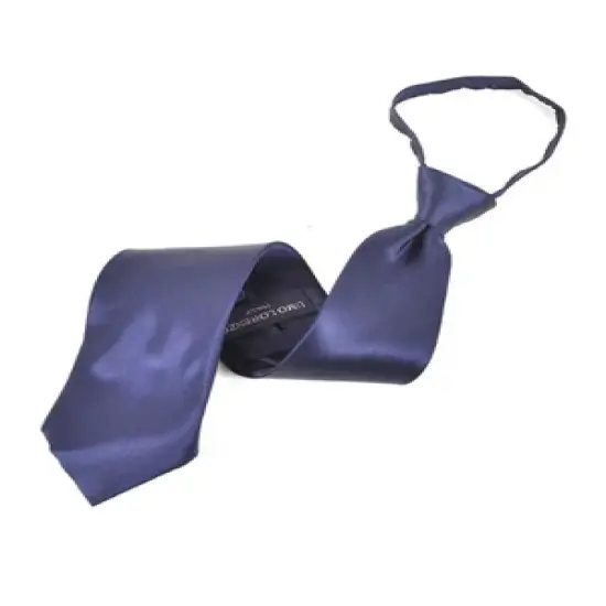 Men's Silk Solid Color Pre-tied Zipper Neck Tie image {12}