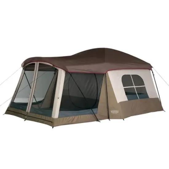 Wenzel Klondike 16' x 11' Large 8 Person 3 Season Outdoor Camping Tent with Screen Room, Mesh Roof, Windows and Reliable Stakes image {6}